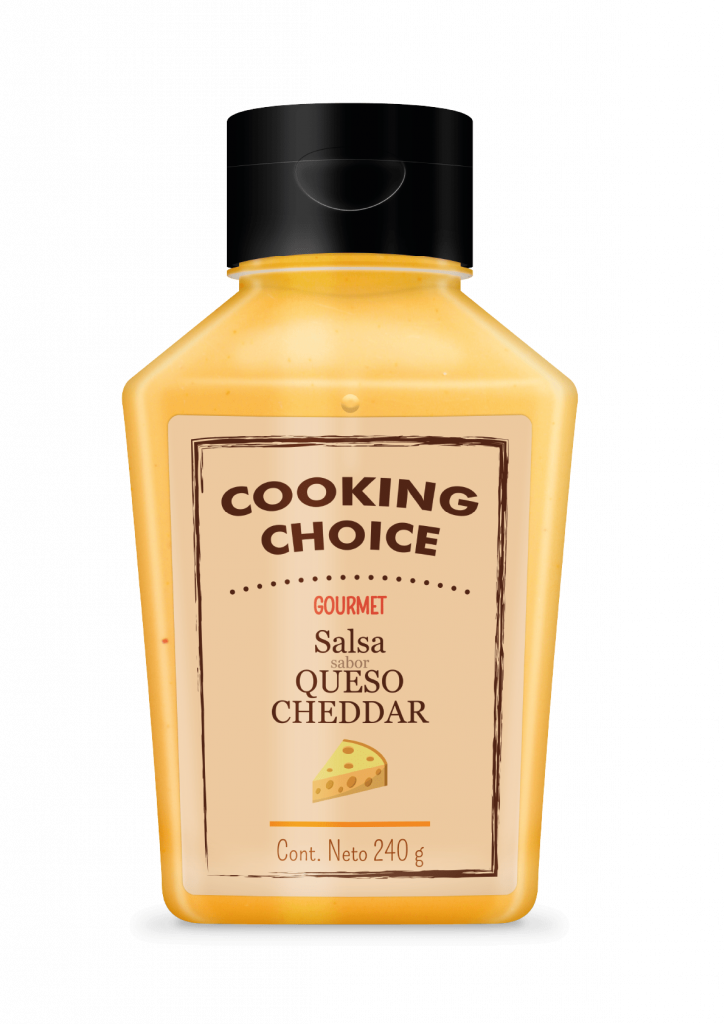 Salsa cremosa sabor a queso cheddar. Una salsa que combina con todo, desde verduras crudas hasta carnes. Ideal como acompañamiento de papas fritas, anillos de cebolla, spaghetti o como una salsa para dipear con nachos o canguil. Un complemento perfecto para que tus comidas y aperitivos sean fáciles de preparar.